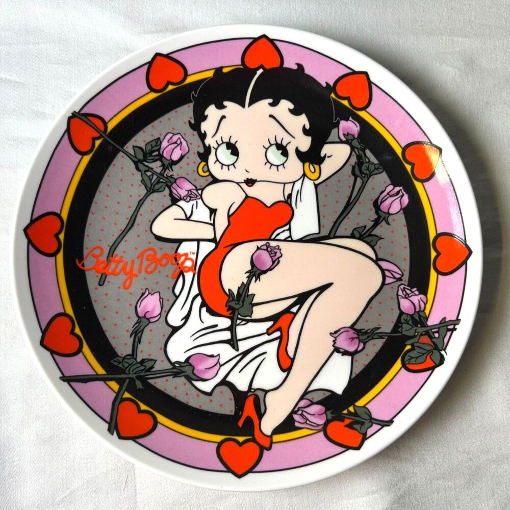 Betty Boop Bed of Roses 8" Collector Plate Excellent Condition
